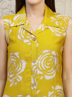 Thumbnail for Botanical Printed Co Ords Set, Mustard - Hiral Fashion - Distacart