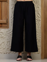 Thumbnail for Shirt Style Kurta With Palazzo, Black - Hiral Fashion - Distacart