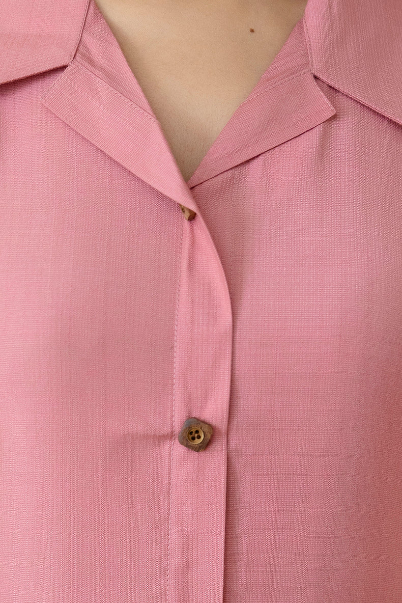 Shirt Style Kurta With Palazzo, Pink - Hiral Fashion - Distacart