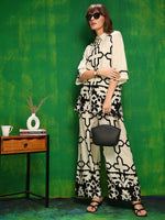 Thumbnail for Versatile Printed Co-Ords, Cream - Hiral Fashion - Distacart