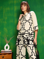 Thumbnail for Versatile Printed Co-Ords, Cream - Hiral Fashion - Distacart
