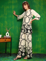 Thumbnail for Versatile Printed Co-Ords, Cream - Hiral Fashion - Distacart