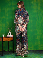 Thumbnail for Versatile Printed Co-Ords, Navy Blue - Hiral Fashion - Distacart