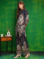 Thumbnail for Versatile Printed Co-Ords, Navy Blue - Hiral Fashion - Distacart