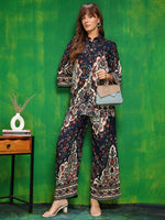 Thumbnail for Versatile Printed Co-Ords, Navy Blue - Hiral Fashion - Distacart