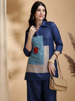 Thumbnail for Colour Blocked Co-Ords, Blue - Hiral Fashion - Distacart