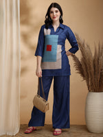 Thumbnail for Colour Blocked Co-Ords, Blue - Hiral Fashion - Distacart