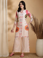 Thumbnail for Floral Prints Co-Ords, Beige - Hiral Fashion - Distacart