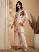 Thumbnail for Floral Prints Co-Ords, Beige - Hiral Fashion - Distacart
