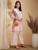 Thumbnail for Floral Prints Co-Ords, Beige - Hiral Fashion - Distacart