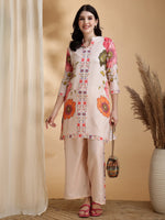 Thumbnail for Floral Prints Co-Ords, Beige - Hiral Fashion - Distacart