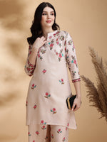 Thumbnail for Floral Prints Co-Ords, Beige - Hiral Fashion - Distacart
