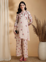 Thumbnail for Floral Prints Co-Ords, Beige - Hiral Fashion - Distacart