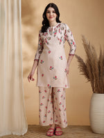 Thumbnail for Floral Prints Co-Ords, Beige - Hiral Fashion - Distacart