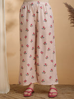 Thumbnail for Floral Prints Co-Ords, Beige - Hiral Fashion - Distacart