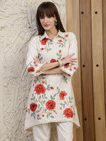 Thumbnail for Placement Embroidered Co Ords, Cream - Hiral Fashion - Distacart