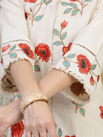 Thumbnail for Placement Embroidered Co Ords, Cream - Hiral Fashion - Distacart