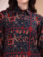 Thumbnail for Printed Versatile Co-Ords, Navy Blue - Hiral Fashion - Distacart