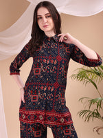 Thumbnail for Printed Versatile Co-Ords, Navy Blue - Hiral Fashion - Distacart