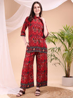 Thumbnail for Printed Versatile Co-Ords, Red - Hiral Fashion - Distacart