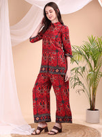 Thumbnail for Printed Versatile Co-Ords, Red - Hiral Fashion - Distacart