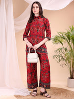 Thumbnail for Printed Versatile Co-Ords, Red - Hiral Fashion - Distacart