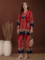 Thumbnail for Indie Printed Co-Ords, Pink - Hiral Fashion - Distacart