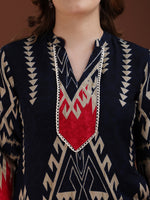 Thumbnail for Indie Printed Co-Ords, Navy Blue - Hiral Fashion - Distacart