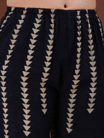 Thumbnail for Indie Printed Co-Ords, Navy Blue - Hiral Fashion - Distacart
