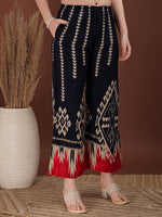Thumbnail for Indie Printed Co-Ords, Navy Blue - Hiral Fashion - Distacart