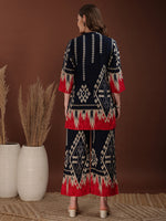 Thumbnail for Indie Printed Co-Ords, Navy Blue - Hiral Fashion - Distacart