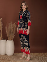 Thumbnail for Indie Printed Co-Ords, Navy Blue - Hiral Fashion - Distacart