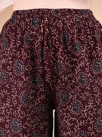 Thumbnail for Intricate Floral And Paisley Motifs Co-Ords, Maroon - Hiral Fashion - Distacart
