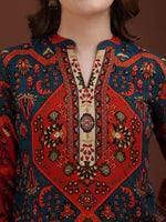 Thumbnail for Floral & Geometrical Printed Co-Ords, Red - Hiral Fashion - Distacart