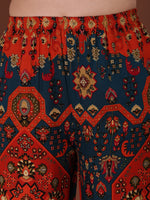 Thumbnail for Floral & Geometrical Printed Co-Ords, Red - Hiral Fashion - Distacart