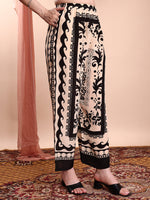 Thumbnail for Floral & Geometric Printed Co-Ords, Black - Hiral Fashion - Distacart