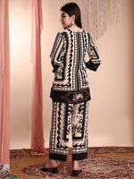 Thumbnail for Floral & Geometric Printed Co-Ords, Black - Hiral Fashion - Distacart