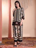 Thumbnail for Floral & Geometric Printed Co-Ords, Black - Hiral Fashion - Distacart