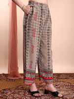 Thumbnail for Floral & Geometric Printed Co-Ords, Brown - Hiral Fashion - Distacart