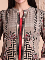 Thumbnail for Floral & Geometric Printed Co-Ords, Brown - Hiral Fashion - Distacart