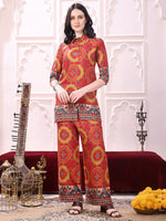 Thumbnail for Vibrant Ethnic Co-Ord Set, Red - Hiral Fashion - Distacart