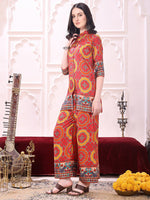 Thumbnail for Vibrant Ethnic Co-Ord Set, Red - Hiral Fashion - Distacart