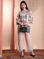 Thumbnail for Floral & Paisley Printed Co-Ords, Beige - Hiral Fashion - Distacart