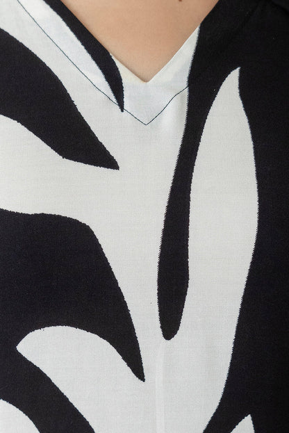 Abstract Printed Co-Ords, Black; White - Hiral Fashion - Distacart