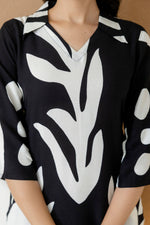 Thumbnail for Abstract Printed Co-Ords, Black; White - Hiral Fashion - Distacart