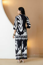 Thumbnail for Abstract Printed Co-Ords, Black; White - Hiral Fashion - Distacart