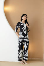 Thumbnail for Abstract Printed Co-Ords, Black; White - Hiral Fashion - Distacart