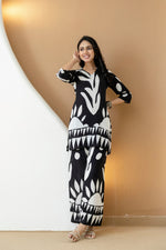 Thumbnail for Abstract Printed Co-Ords, Black; White - Hiral Fashion - Distacart