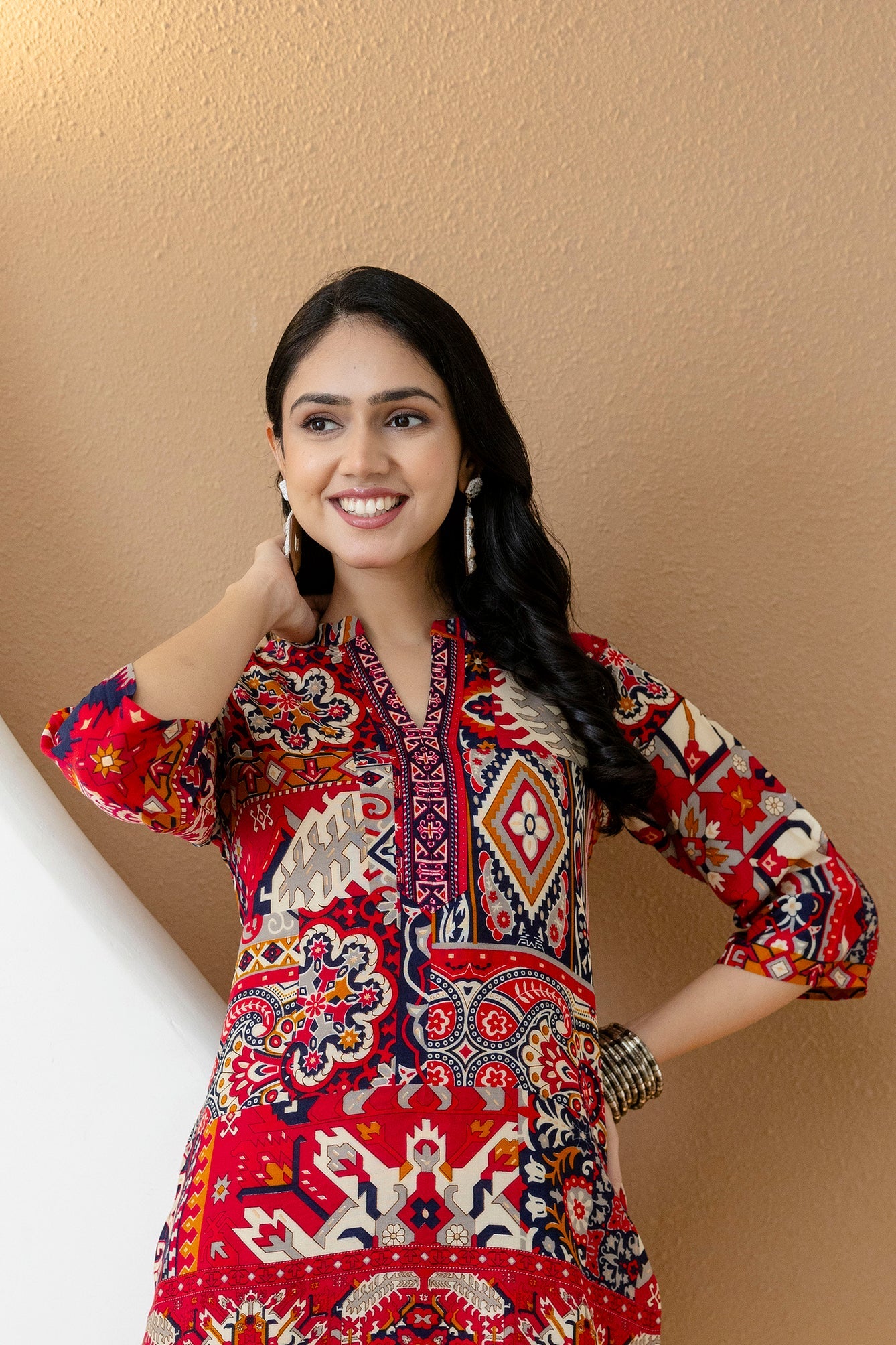 Boho Printed Co-Ord Set, Pink - Hiral Fashion - Distacart