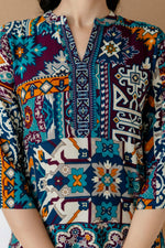 Thumbnail for Boho Printed Co-Ord Set, Teal - Hiral Fashion - Distacart